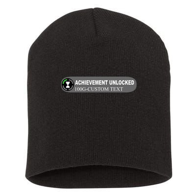 Achievement Unlocked Custom Personalize Text Short Acrylic Beanie