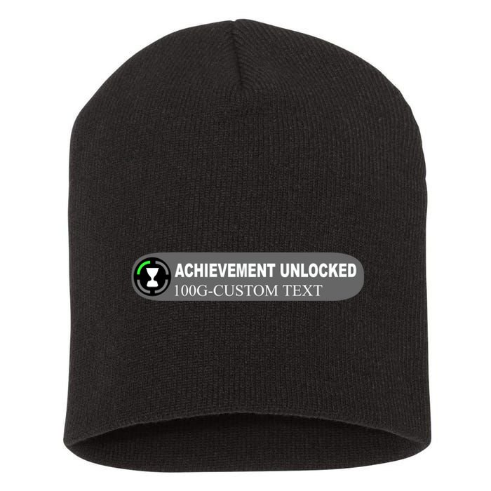 Achievement Unlocked Custom Personalize Text Short Acrylic Beanie