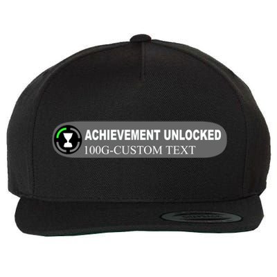 Achievement Unlocked Custom Personalize Text Wool Snapback Cap