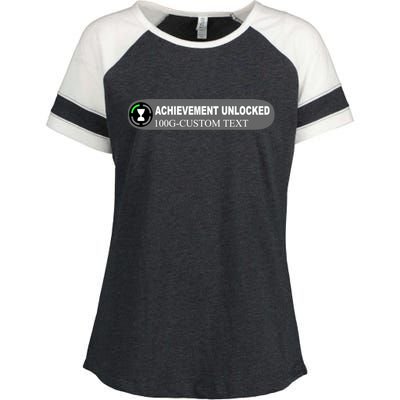 Achievement Unlocked Custom Personalize Text Enza Ladies Jersey Colorblock Tee