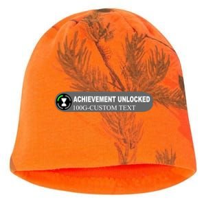 Achievement Unlocked Custom Personalize Text Kati - Camo Knit Beanie