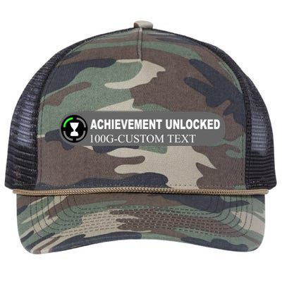 Achievement Unlocked Custom Personalize Text Retro Rope Trucker Hat Cap