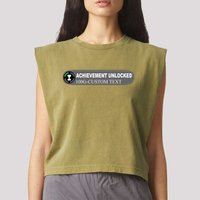 Achievement Unlocked Custom Personalize Text Garment-Dyed Women's Muscle Tee