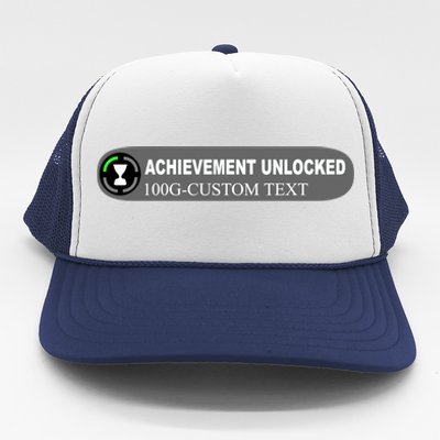 Achievement Unlocked Custom Personalize Text Trucker Hat