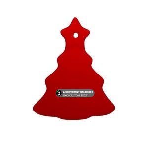 Achievement Unlocked Custom Personalize Text Ceramic Tree Ornament