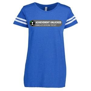 Achievement Unlocked Custom Personalize Text Enza Ladies Jersey Football T-Shirt