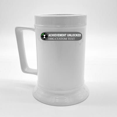 Achievement Unlocked Custom Personalize Text Beer Stein