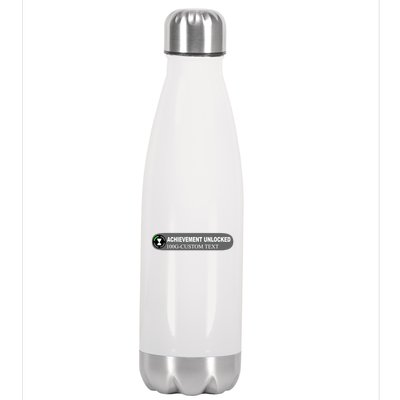 Achievement Unlocked Custom Personalize Text Stainless Steel Insulated Water Bottle