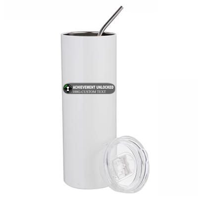 Achievement Unlocked Custom Personalize Text Stainless Steel Tumbler