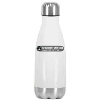 Achievement Unlocked Custom Personalize Text Stainless Steel Insulated Water Bottle