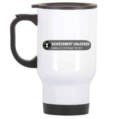 Achievement Unlocked Custom Personalize Text Stainless Steel Travel Mug