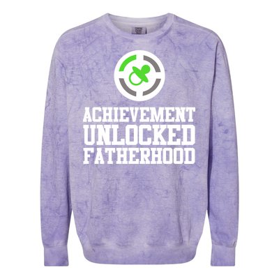 Achievement Unlocked Fatherhood Colorblast Crewneck Sweatshirt