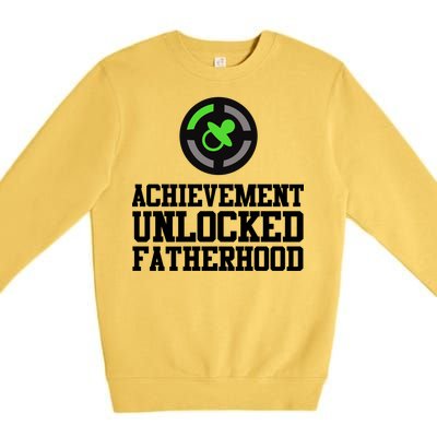 Achievement Unlocked Fatherhood Premium Crewneck Sweatshirt