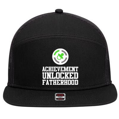 Achievement Unlocked Fatherhood 7 Panel Mesh Trucker Snapback Hat