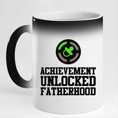 Achievement Unlocked Fatherhood 11oz Black Color Changing Mug