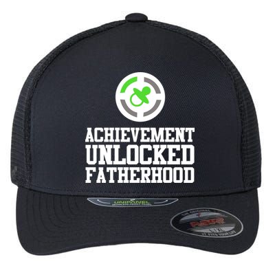 Achievement Unlocked Fatherhood Flexfit Unipanel Trucker Cap