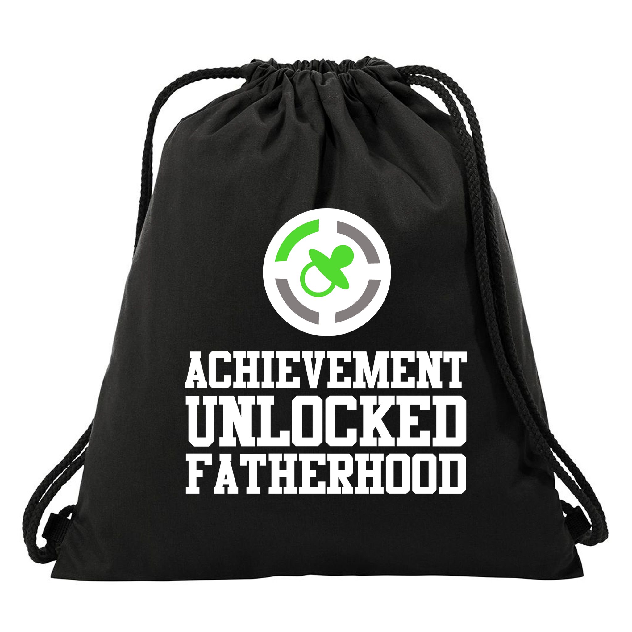 Achievement Unlocked Fatherhood Drawstring Bag