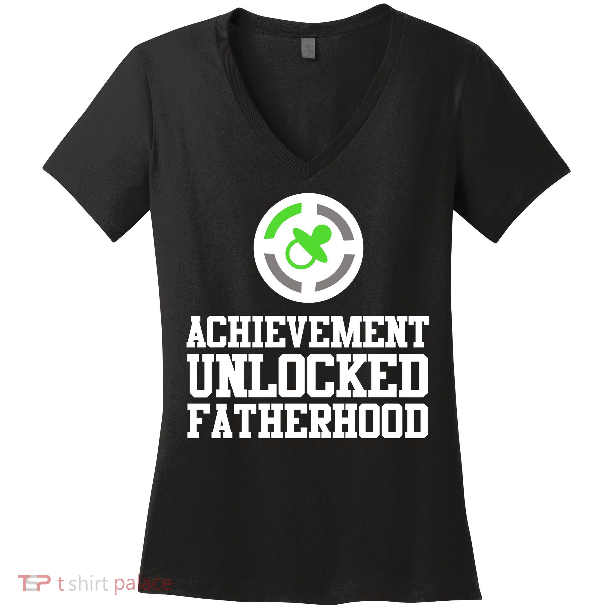 Achievement Unlocked Fatherhood Women's V-Neck T-Shirt