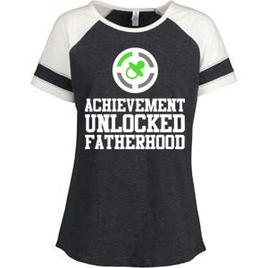 Achievement Unlocked Fatherhood Enza Ladies Jersey Colorblock Tee