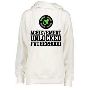 Achievement Unlocked Fatherhood Womens Funnel Neck Pullover Hood