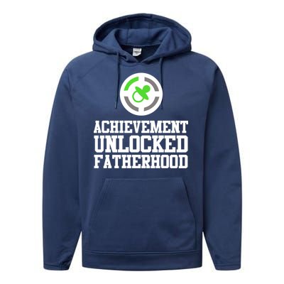 Achievement Unlocked Fatherhood Performance Fleece Hoodie