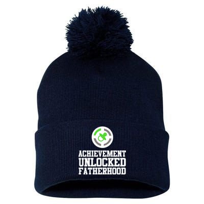 Achievement Unlocked Fatherhood Pom Pom 12in Knit Beanie