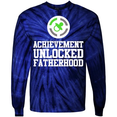 Achievement Unlocked Fatherhood Tie-Dye Long Sleeve Shirt