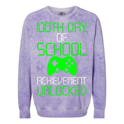 Achievement Unlocked Funny 100th Day Of School Colorblast Crewneck Sweatshirt