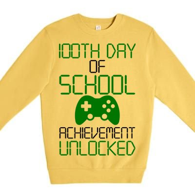 Achievement Unlocked Funny 100th Day Of School Premium Crewneck Sweatshirt