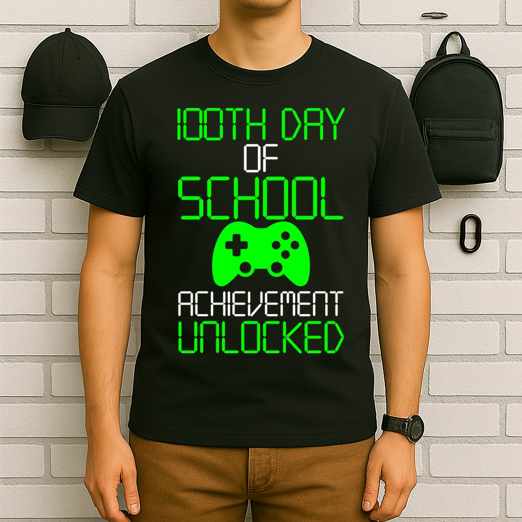 Achievement Unlocked Funny 100th Day Of School T-Shirt