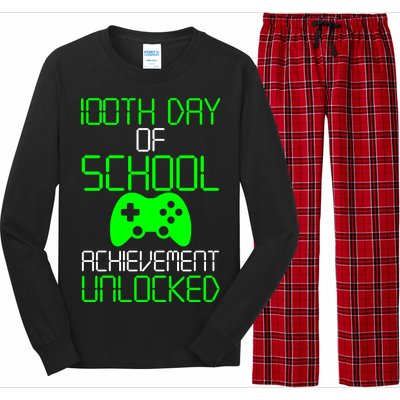 Achievement Unlocked Funny 100th Day Of School Long Sleeve Pajama Set