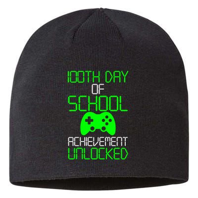 Achievement Unlocked Funny 100th Day Of School Sustainable Beanie