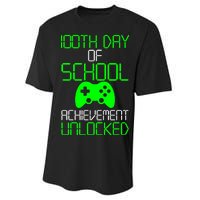 Achievement Unlocked Funny 100th Day Of School Performance Sprint T-Shirt