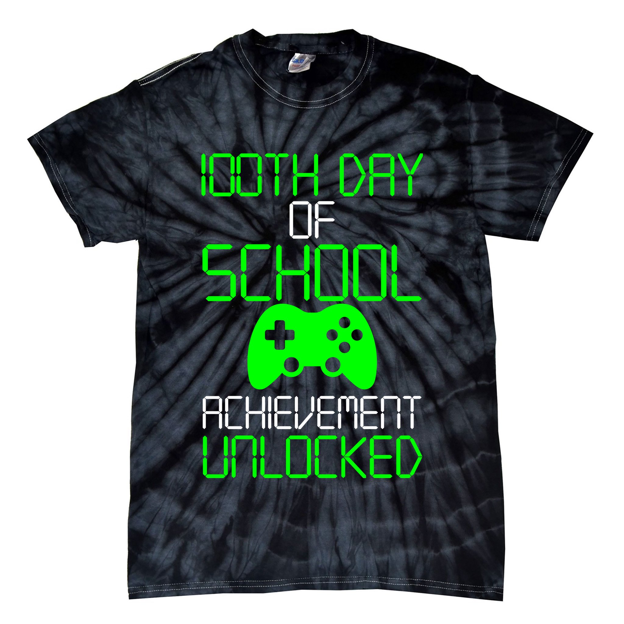 Achievement Unlocked Funny 100th Day Of School Tie-Dye T-Shirt
