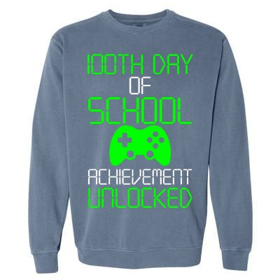 Achievement Unlocked Funny 100th Day Of School Garment-Dyed Sweatshirt