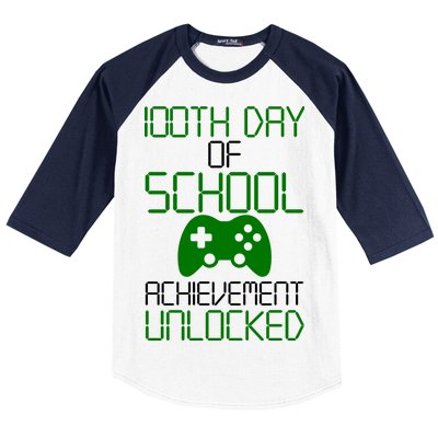 Achievement Unlocked Funny 100th Day Of School Baseball Sleeve Shirt