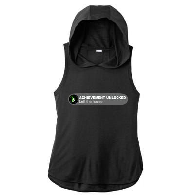 Achievement Unlocked Left The House Ladies PosiCharge Tri-Blend Wicking Draft Hoodie Tank