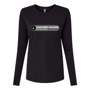 Achievement Unlocked Left The House Womens Cotton Relaxed Long Sleeve T-Shirt