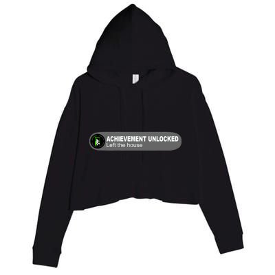 Achievement Unlocked Left The House Crop Fleece Hoodie