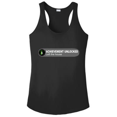 Achievement Unlocked Left The House Ladies PosiCharge Competitor Racerback Tank