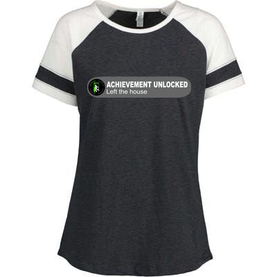 Achievement Unlocked Left The House Enza Ladies Jersey Colorblock Tee