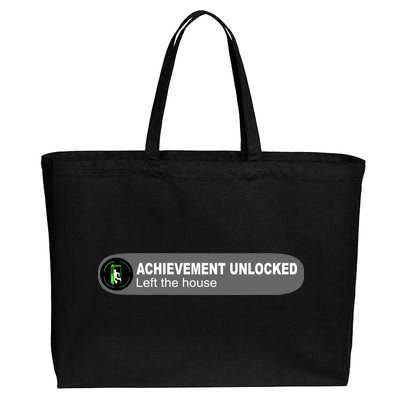 Achievement Unlocked Left The House Cotton Canvas Jumbo Tote