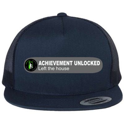 Achievement Unlocked Left The House Flat Bill Trucker Hat