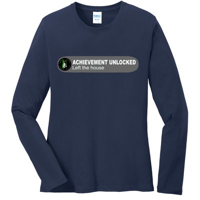 Achievement Unlocked Left The House Ladies Long Sleeve Shirt