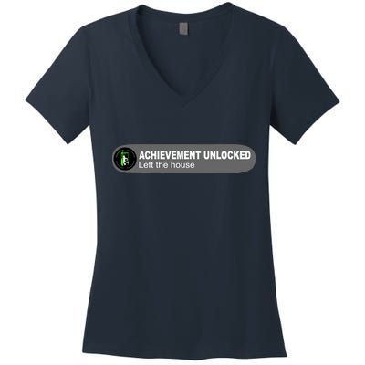 Achievement Unlocked Left The House Women's V-Neck T-Shirt