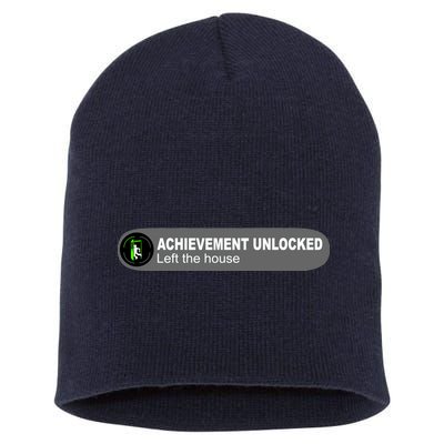 Achievement Unlocked Left The House Short Acrylic Beanie