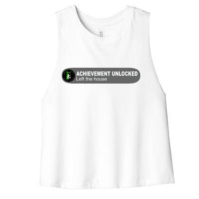 Achievement Unlocked Left The House Women's Racerback Cropped Tank