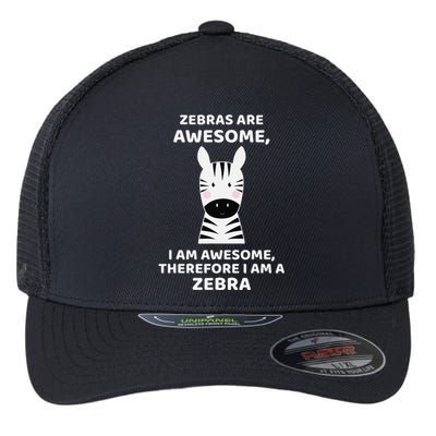 Awesome Cartoon I am a Zebra for Zebra Lovers Flexfit Unipanel Trucker Cap