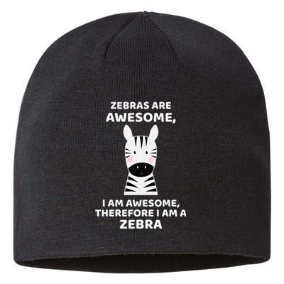 Awesome Cartoon I am a Zebra for Zebra Lovers Sustainable Beanie