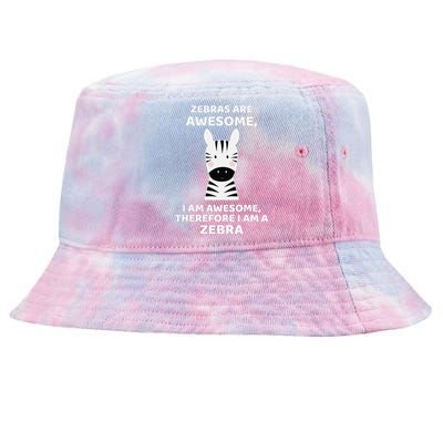 Awesome Cartoon I am a Zebra for Zebra Lovers Tie-Dyed Bucket Hat